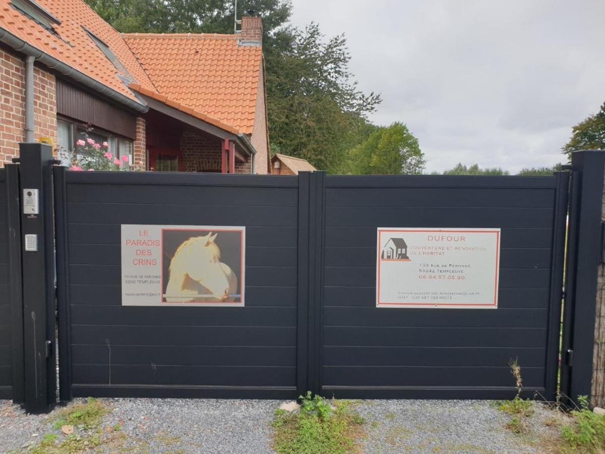 Appartement Au Paradis des Crins avec un studio rez de chaussée jardin et studio en duplex avec terrasse à Templeuve-en-Pevele Extérieur photo